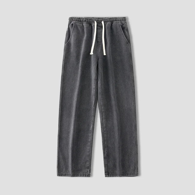 Autumn Korean Fashion Drawstring Y2K Jeans Homme Classic Baggy Straight Wide Leg Pants 2026 New Hip Hop Streetwear Casual Jean
