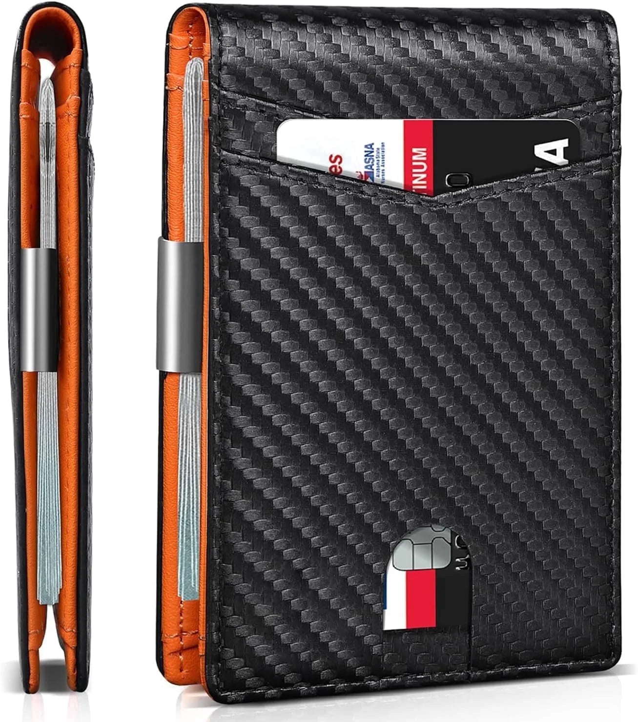 Wallet for Men Slim, Genuine Leather Mens Wallet RFID Blocking Credit Card Holder with Money Clip Holiday Gifts