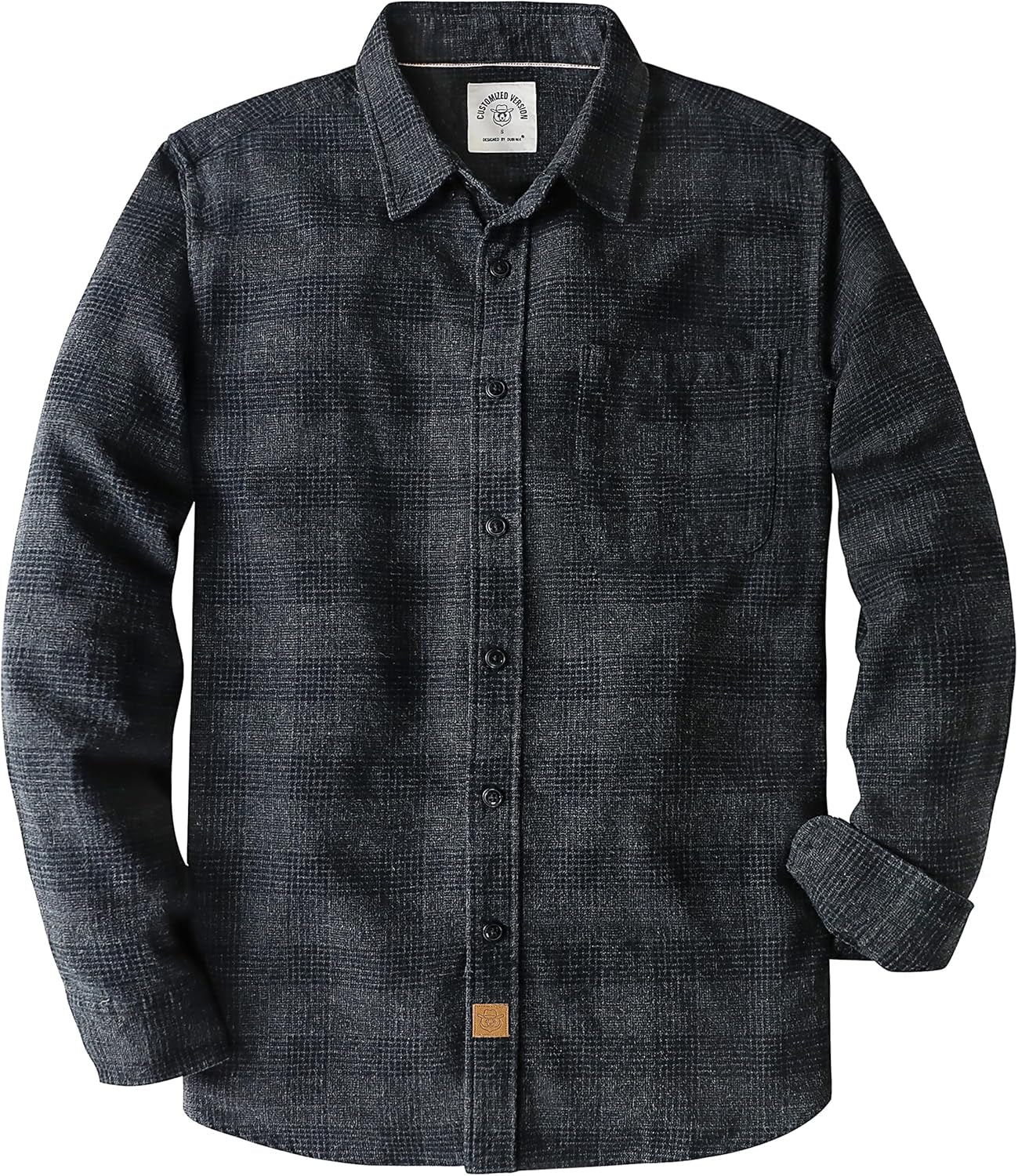 ® 6 Oz Flannel Shirt for Men Cotton Casual Button down Long Sleeve | 100% Cotton Flannel Cozy Vintage Work One Pocket Plaid Soft Lightweight Warm Easy Care Regular Fit Mens Fall Shirts