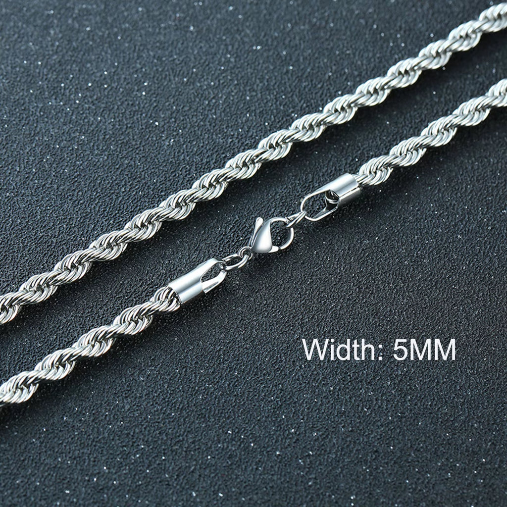 3-11MM Classic Cuban Chain Necklace for Men Women,Silver Black Gold Grey Color Stainless Steel Chains,Basic Punk Jewelry Gift
