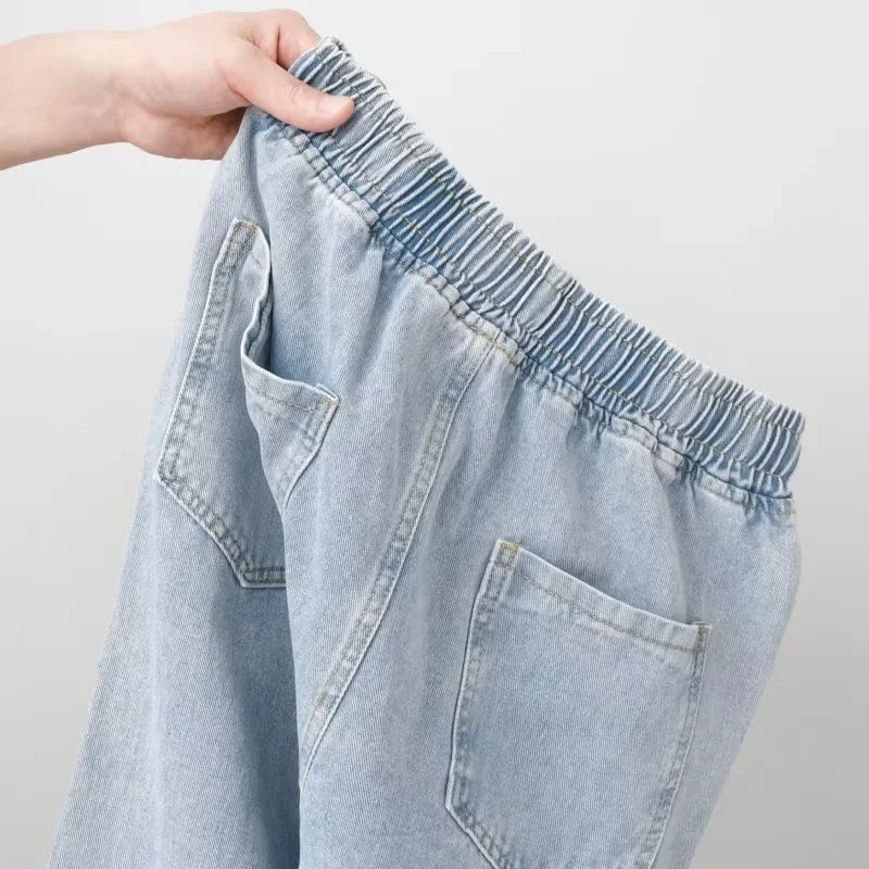 Autumn Korean Fashion Drawstring Y2K Jeans Homme Classic Baggy Straight Wide Leg Pants 2026 New Hip Hop Streetwear Casual Jean