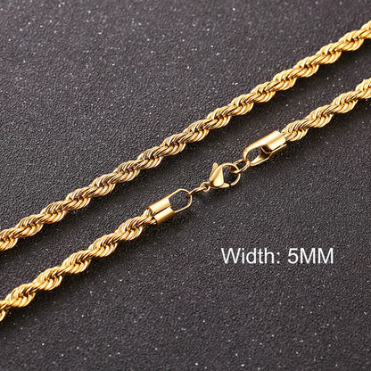 3-11MM Classic Cuban Chain Necklace for Men Women,Silver Black Gold Grey Color Stainless Steel Chains,Basic Punk Jewelry Gift